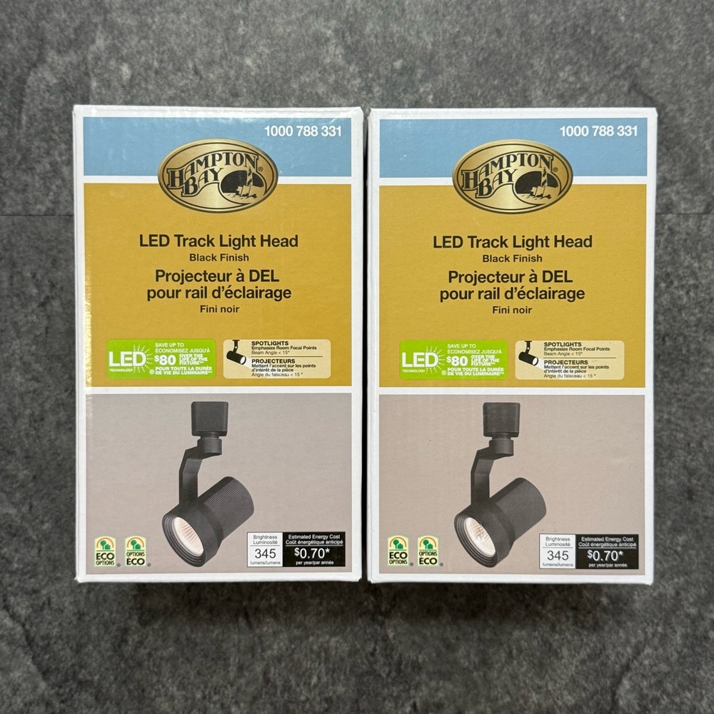 Hampton Bay LED Track Light Head - Black | LOT OF 2